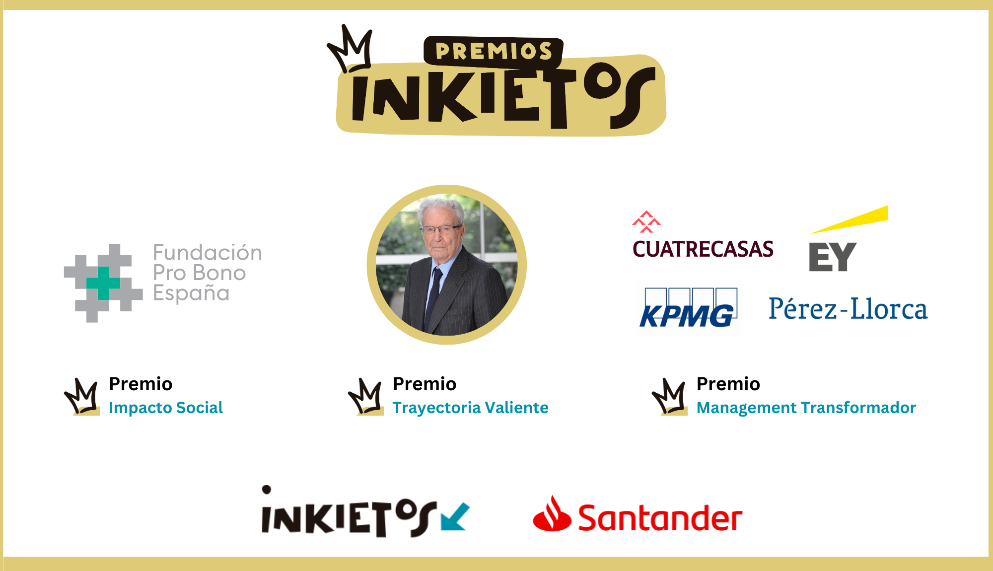 Inkietos premia a Garrigues Walker, la Fundación Pro Bono y los despachos que han nombrado socios a profesionales de gestión (Cuatrecasas, Pérez-Llorca, EY Abogados y KPMG Abogados)